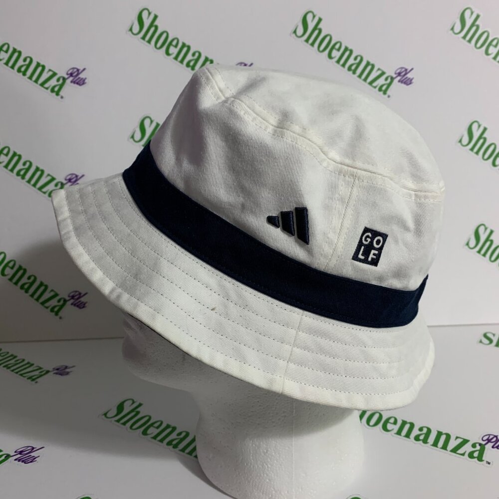 Adidas Bucket Hat Golf Reversible Ladies Womens Green Plaid White Blue One Size - Picture 10 of 12